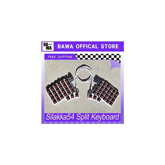 Silakka54 Split Ergonomic Keyboard Kit Hot-Swap (Red Switch, No Keycaps)