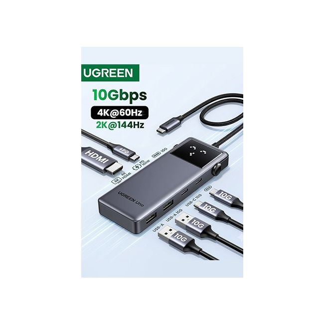 UGREEN Uno USB C HUB 6-in-1 4K60Hz PD100W 10Gbps USB3.2 Splitter Adapter for Laptop Macbook Pro Air